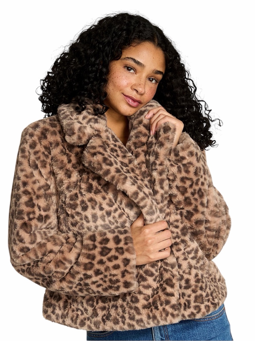 NWT! Faux Fur animal print Crop Jacket by Victoria secret size XS ! New - Picture 12 of 12